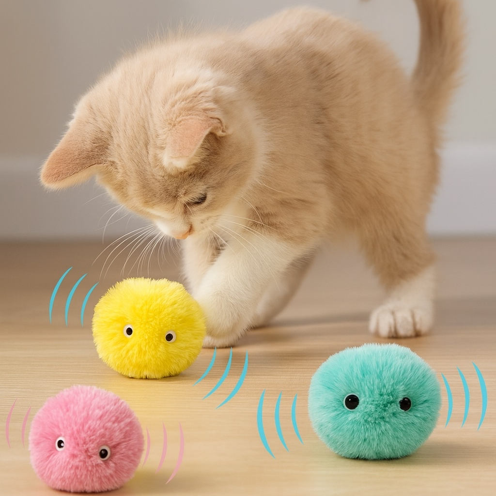Interaktive Katzenball – Plüsch mit Musik & Licht | Miaora™