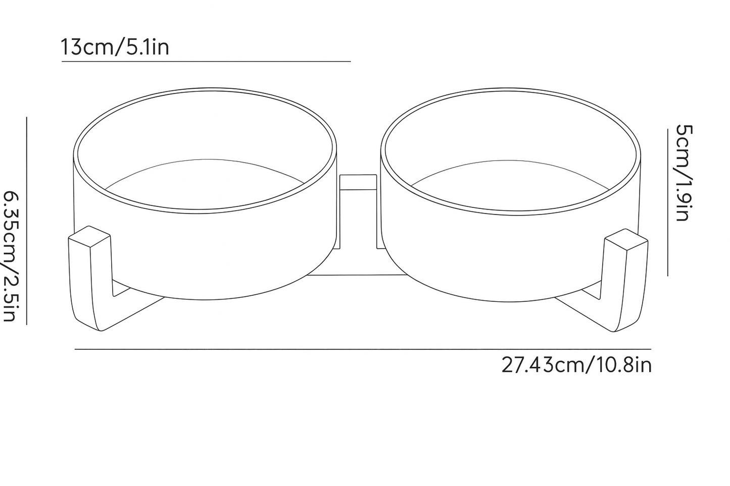 Erhöhte Design-Futternäpfe – Doppelnapf aus Keramik & Holz | Miaora™