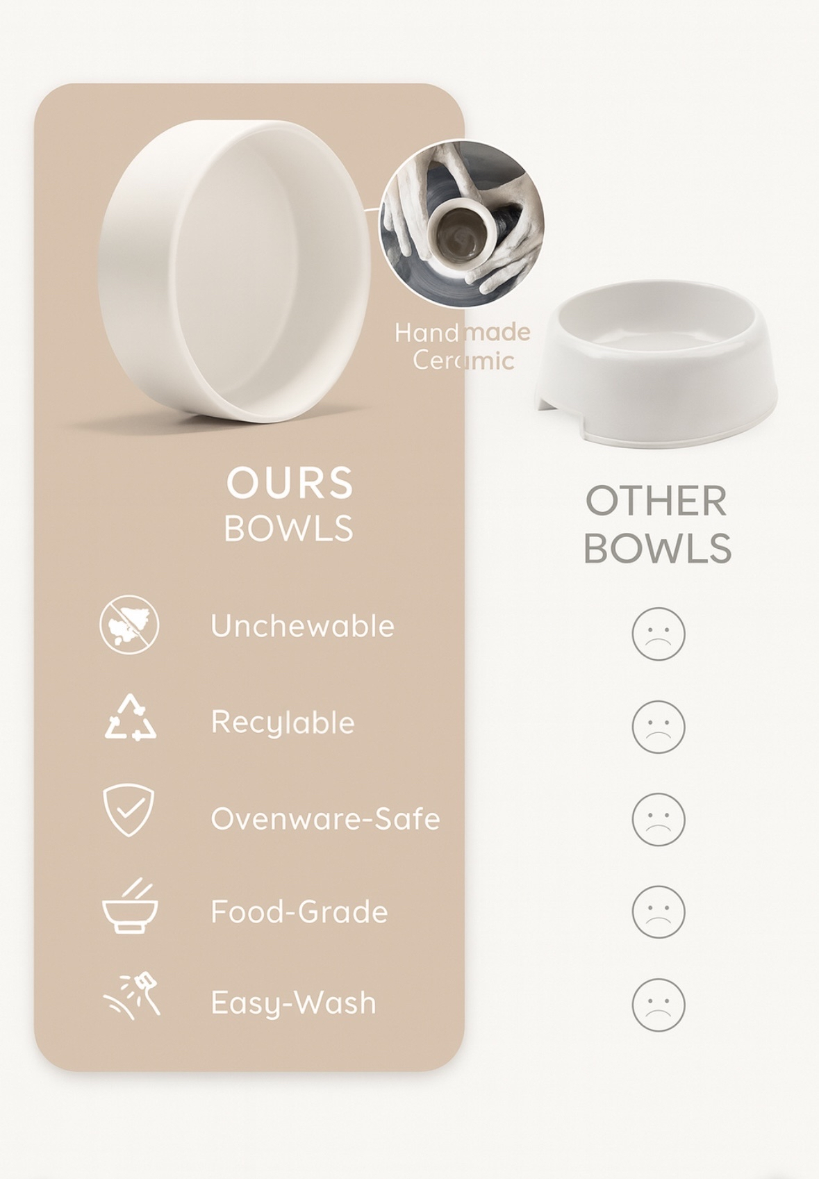 Erhöhte Design-Futternäpfe – Doppelnapf aus Keramik & Holz | Miaora™